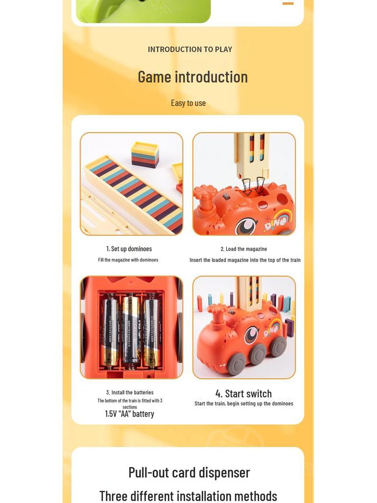 Electric Domino Train Set for Toddlers: Fun & Educational Building Blocks Toy