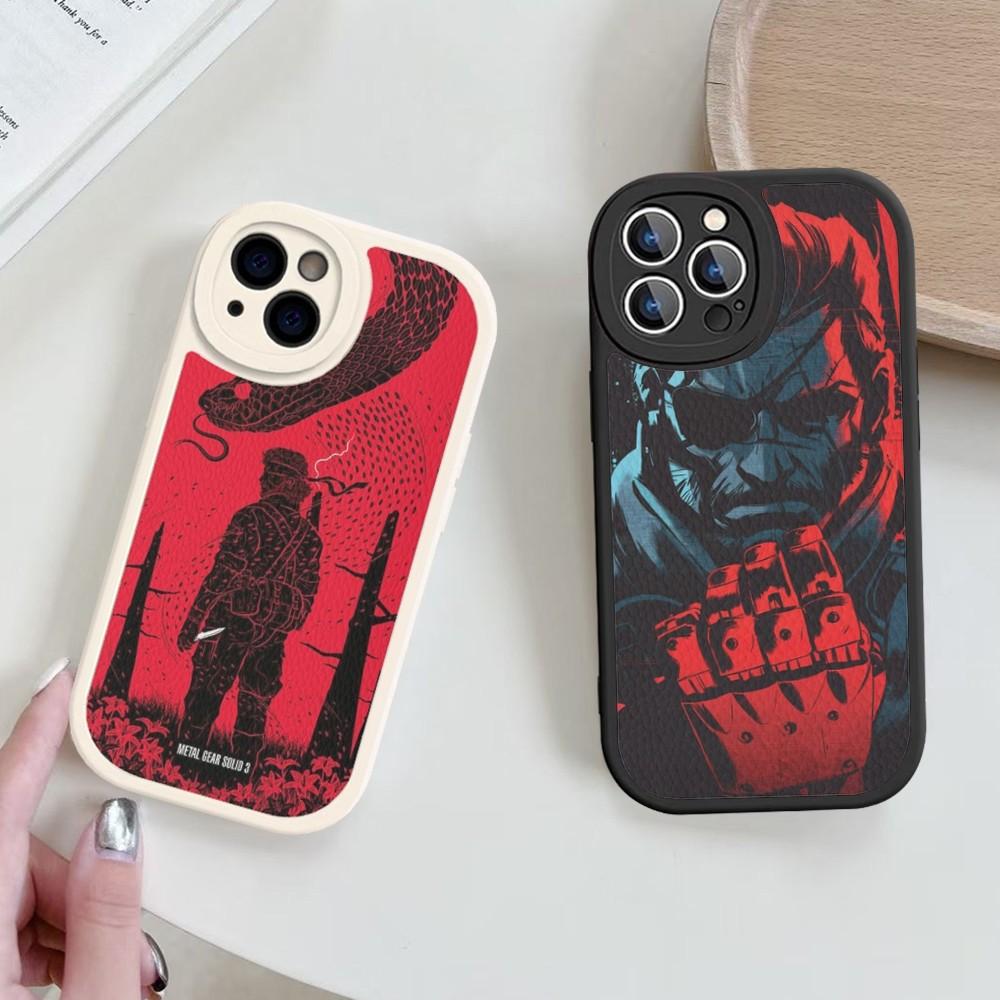 M-Metal Gear S-Solid Game Phone Case Hard Leather For IPhone 16 15 14 13 12 Mini 11 14 Pro Max Xs X Xr 7 8 Plus Fundas