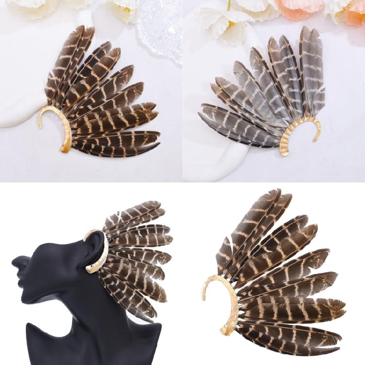 Elegant Ear Wrap Earrings Feathered Ear Cuff Earrings Ear Clip Wrap Earrings Jewelry for Women Party and Music Festival