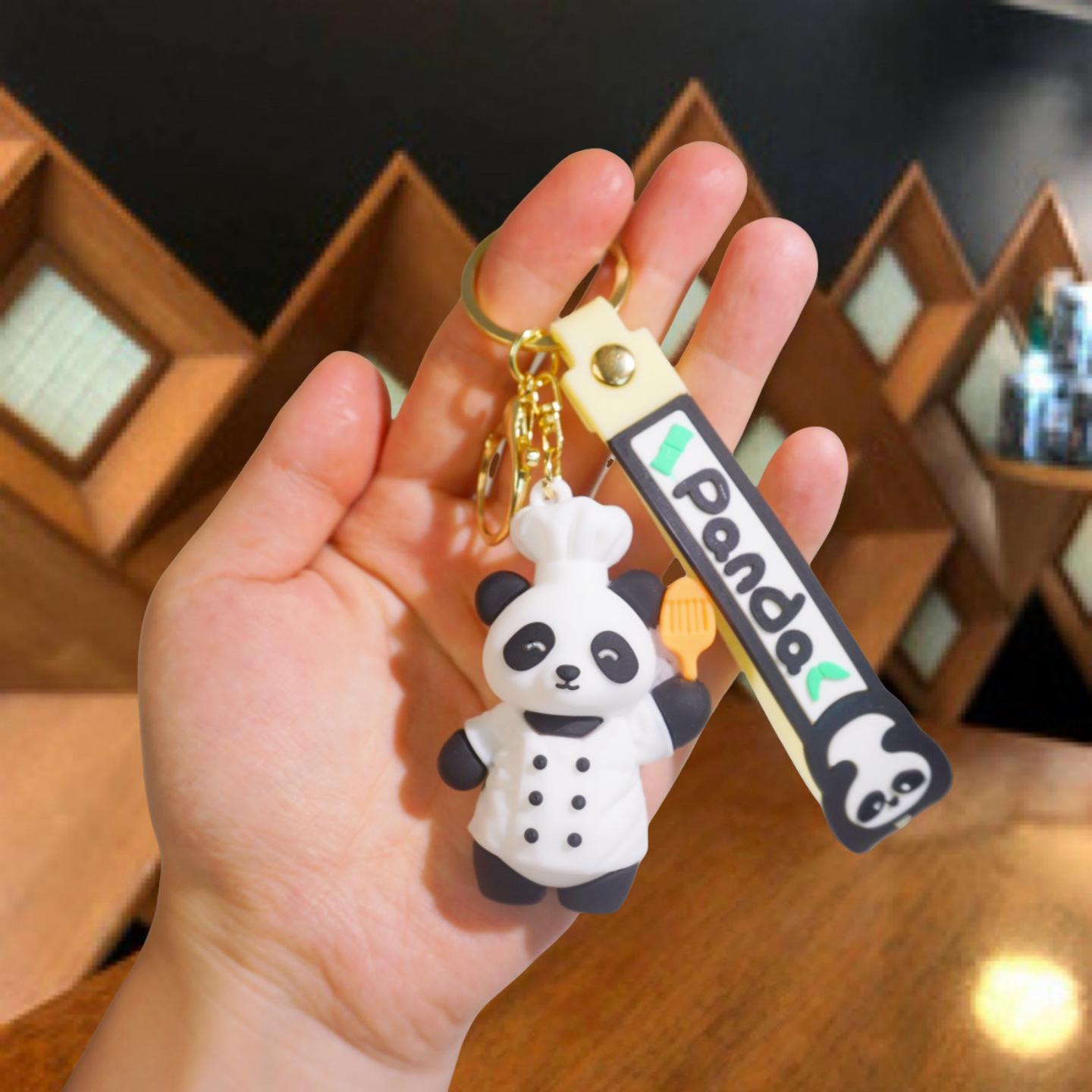 Cute Cartoon Panda Keychain: Women’s Creative Bag Charm & Car Ornament Gift
