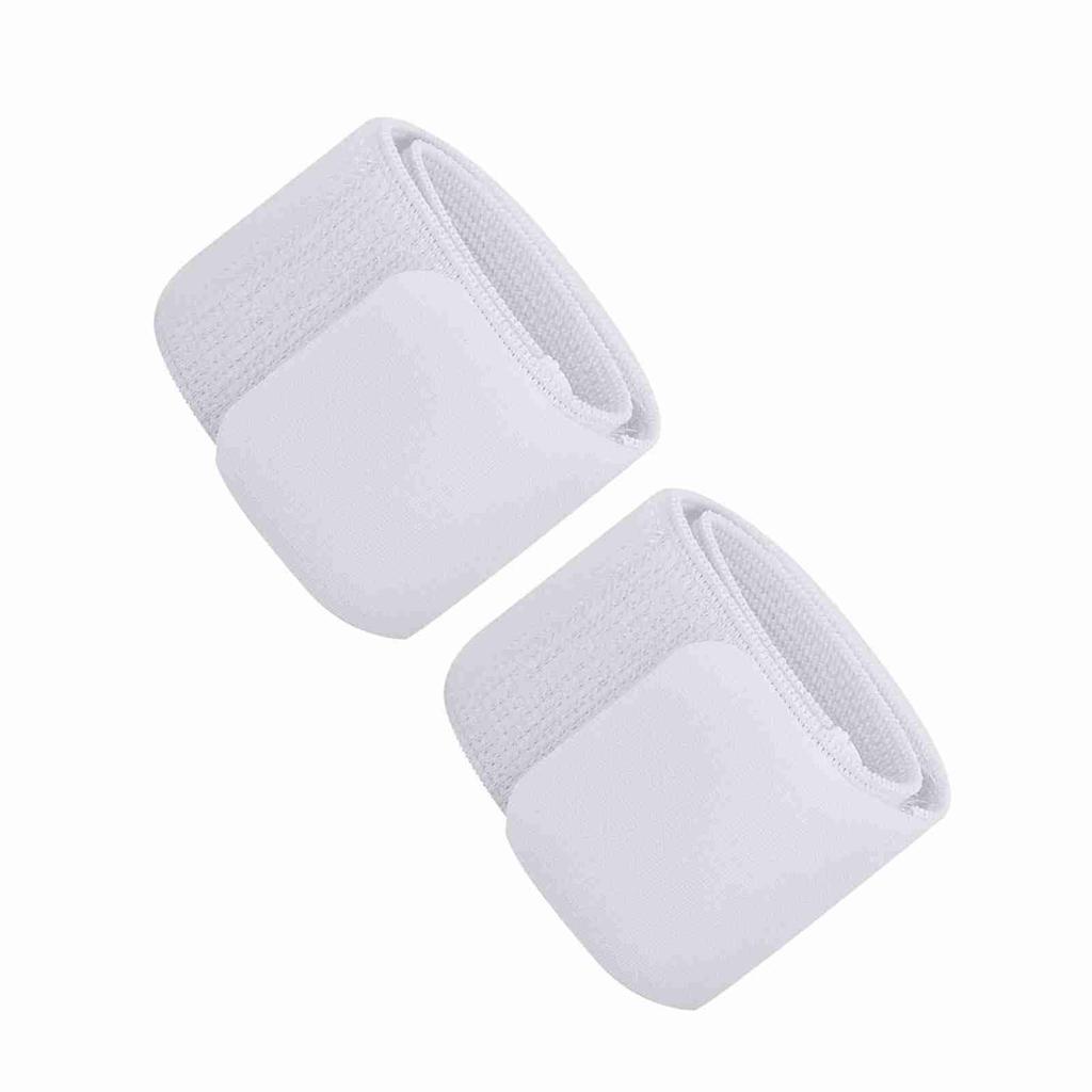 Soccer Shin Guard Fixed Bandage Tape Fastener Shinguard   Elastic Sports Strap(White)