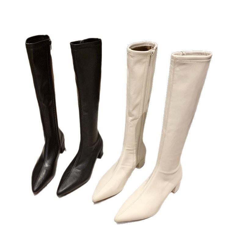 But knee boots women's spring and autumn 2025 new high knight boots square head thick heel medium heel thin long boots