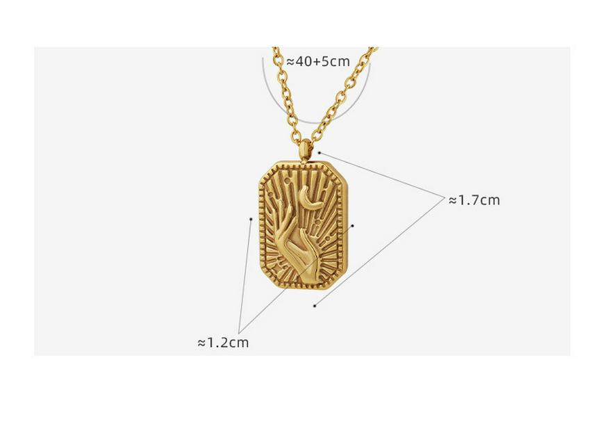 European Style Titanium Steel Moon Hand Gesture Pendant Necklace