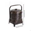 Bamboo Basket with Lid Neutral Handle Handwoven Storage Container Box for Tea