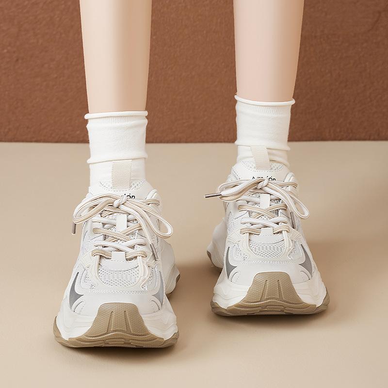 Silver dad shoes new autumn mesh sneakers thick-soled high casual running shoes