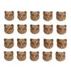 20 Pcs Cat Head Miniature Cat Head Shaped Resin Stones Statue Decorative Animal
