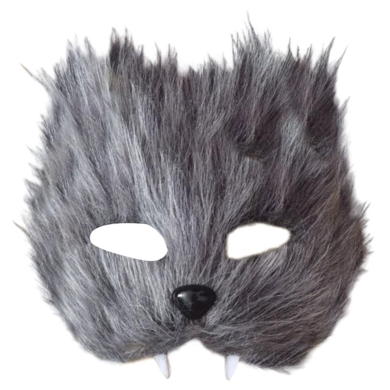 Plastic Long Hair Foxes Party Mask Lightweight Unisex Costume Accessory For Balls Stage Shows And Role Playing