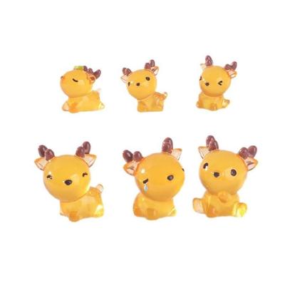6Pcs Glowing In Dark Deer Figurine Realistic Resins Craft Desk Shelf Decoration Perfect For Home Office Garden Ornaments