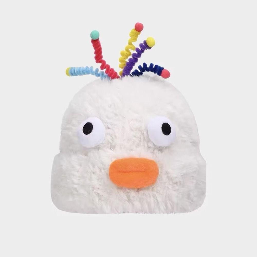 Warme lustige Plüschmützen Y2k Winter Outdoor Mütze Kawaii Cartoon Große Augen Hut Schüler
