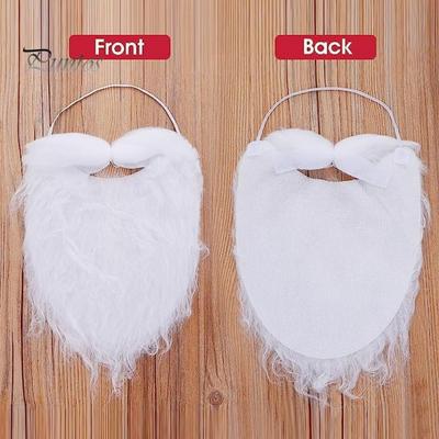 Weihnachtsmann-Bart-Kostüm, weißer künstlicher Bart, Weihnachtsmann-Gnom, Cosplay-Bart, Party-Anziehaccessoire für Erwachsene und Jugendliche