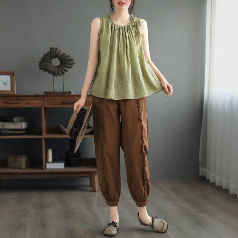 Women's Summer Inner Loose Sleeveless Vest Solid Color Comfortable Pullover Bottom Camisole