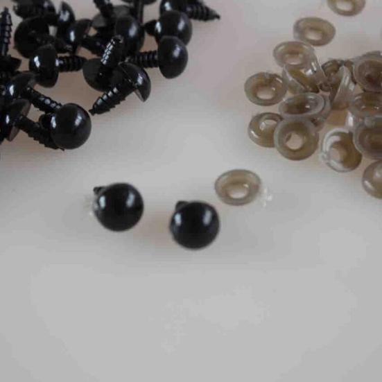 100 vnt. 12 mm plastikinės saugos akys „pasidaryk pats“ lėlėms, lėlių lėlių amatai, pliušiniai gyvūnai žaislai