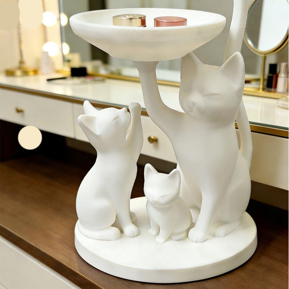 3D Printed Desktop Storage Tray Decorative Cat Decor Tray Makeup Organizer Makeup Storage