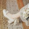 Scarpe da damigella d'onore per fidanzamento vento fatato non stancano da indossare quotidianamente, delicato vento serale tacchi spessi tacchi alti Mary Jane scarpe singole donne