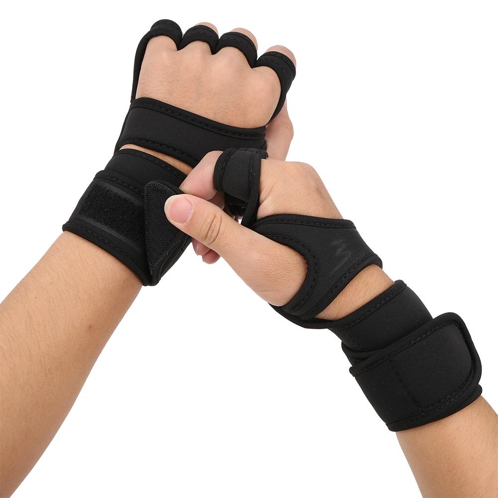 1Pair Leisure Fitness Neoprene Sporting Gloves Silicone Antiskid Hook&loop Fixed(black M )