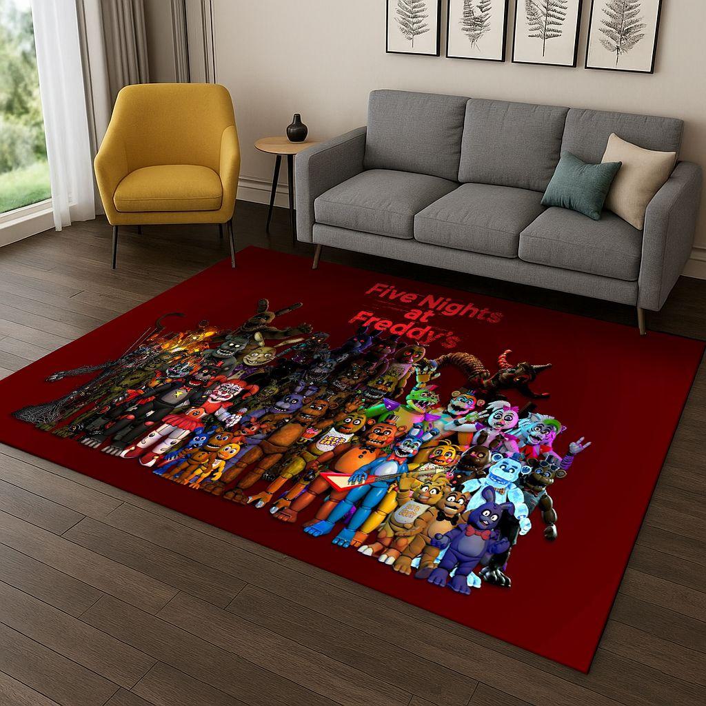 Tappeto Cartoon 3D Gioco F-FNAF Freddy per Casa Camera da Letto Soggiorno Divano Zerbino Decorazione, Tappeto Area Bambini Gioco Tappetino Antiscivolo Regalo