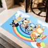 Bluey Friends Adventure Floor Mat Design for Study Room Playrooms Dining Room Kitchen Antislip Carpet Anime Office Decor