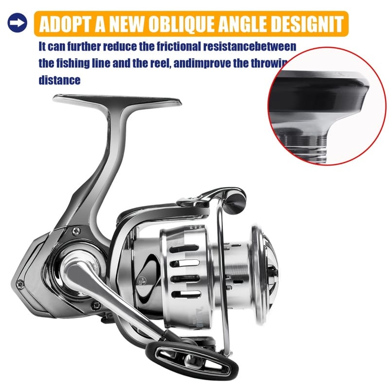 New Electroplated One-Way Seamless Spinning Reel CNC Spool Full Metal Swinging Lightweight Long Distance Fishing Reel with 6+1 Roller Bearings