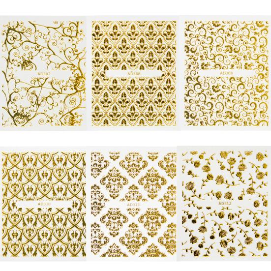 Yousheng 20Pcs/Set Manicure Decal Universal Lightweight Paper Metal Hot Pattern Nail Decal for Women