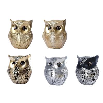 Artistic Owl Figure Statue In Resins with Dotted Designs Sophisticated Home Decorative Ornament for Interior Decors