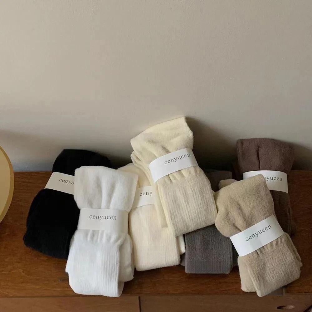 Milk White Warm Stockings Japanese Style Long Knee Sock High Tube Sock  Jk College Accessory