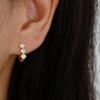 VEWANT S925 Sterling Silver 18K Gold/Rhodium  Plated 3 Stone CZ U Shape Huggie Hoop Earrings Fine Jewelry for Women