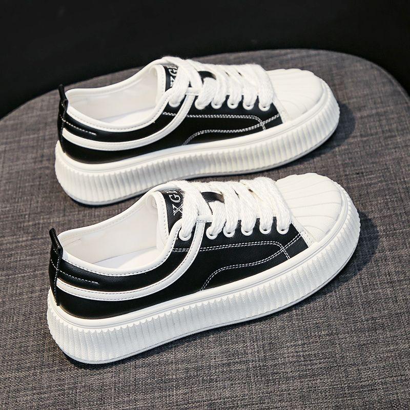 

Модная женская обувь на высокой платформе, черные женские парусиновые туфли с круглым носком, весенне-осенние вулканизированные туфли, качественный хлопок, стильные, легкие 35