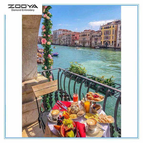 

ZOOYA DIY 5D Полный дрель Алмазная картина Городской пейзаж Вышивка крестом Мозаика Домашний деко Подарок