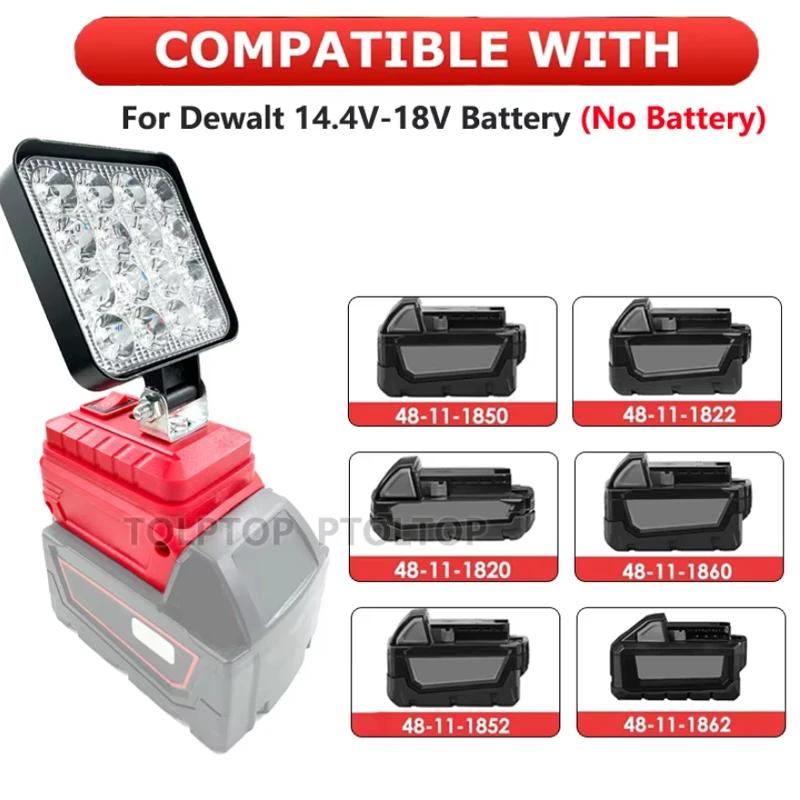 3 Inch LED Work Lights For DeWalt/Milwaukee 18V 20V Lithium Battery Floodlight Camping Lights Night Lighting Tools