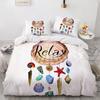Blue Ocean King Queen Duvet Cover Cartoon Starfish Shell Bedding Set For Kid Teens Adults Sea Beach 2/3pcs Polyester Quilt Cover