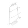 Pot Lid Organizer 30kg Load 3 Lid Capacity S Shaped Trough Space Aluminum Pot Lid Holder with Drip