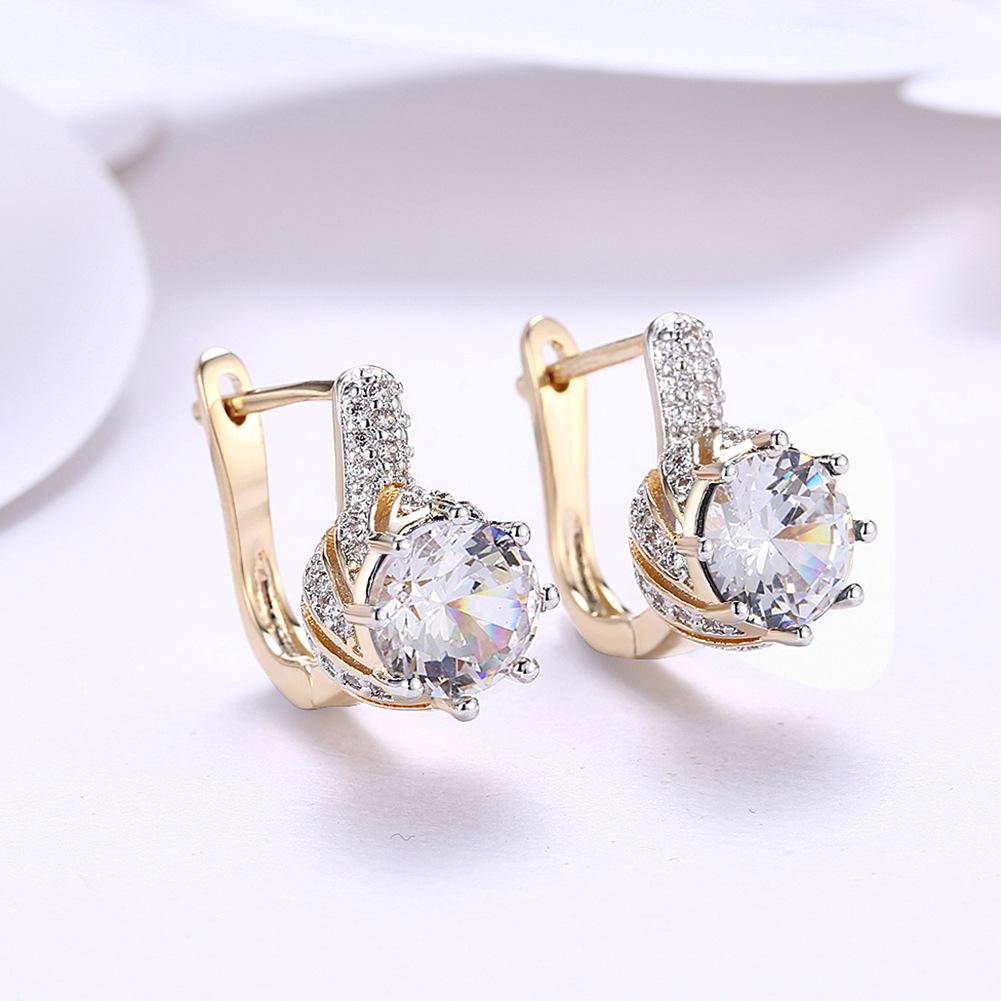 Zirkon Ohrringe Damenmode Runde Diamantbesetzte Ohrstecker Heißverkaufende Ohrringe