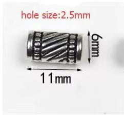 20Pcs/Lot Tibetan Silver Carved Tube Spacer Beads Charms Metal Hollow Big Hole Beads For DIY Bracelet Jewelry Making Accessories