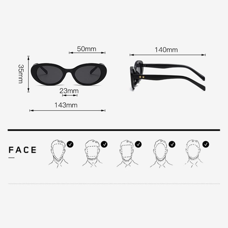 Luxury Brand Designer Oval Sunglasses Women For Men  Fashion Vintage Trendy Sun Glasses Star Punk Pink Popular Shades Uv400