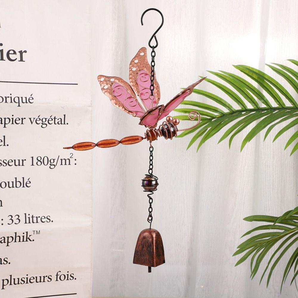

Vintage Bell Pendant Metal Hanging Decoration Luminous Dragonfly Wind Chime Scenic Spot Style 3
