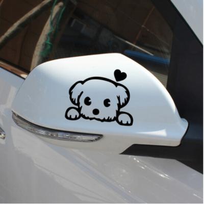 2PCS Rearview Mirror Sticker Reflector Personality Cartoon Car Sticker Cute Puppy Dog Sticker Windshield Pet Dog