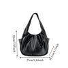 Korean Style Pleated Handbag Underarm Bag PU Leather Underarm Bag Croissant Cloud Bag  Shopping