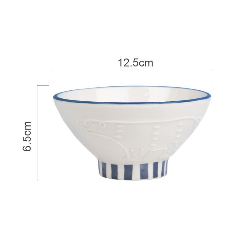 

Polar Bear Cute Tableware Set Household Hat Bowl Ceramic Plate High Value Fruit Dessert Plate