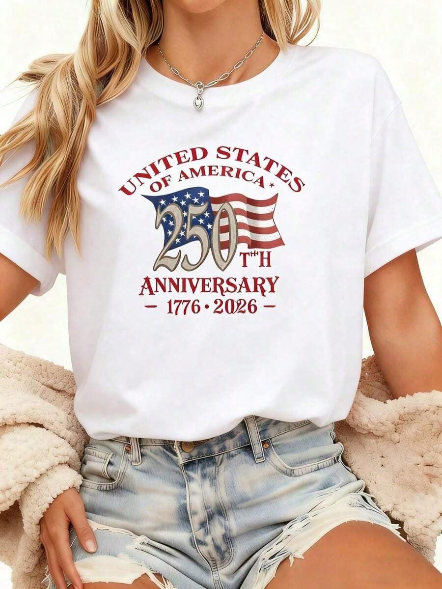 250th Anniversary American Flag TShirt 250 Years Of Independence Celebration Tee S