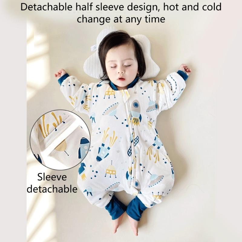 Baby Split Legged Sleepsack Removable Sleeves Designed Sleep Sacks Breathable Children's Sleeping Bag Anti-kick Quilt