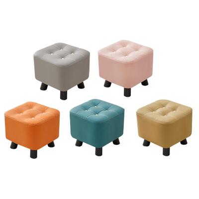 Kleiner quadratischer Fußhocker, Fußhocker, stylischer Freizeithocker, Schuhwechselhocker