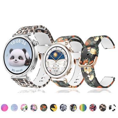 Silikonarmband für Huawei Watch GT5 Pro 42 mm, atmungsaktives Druckarmband für Huawei GT5/GT5 Pro, 18 mm, universelles Ersatzarmband