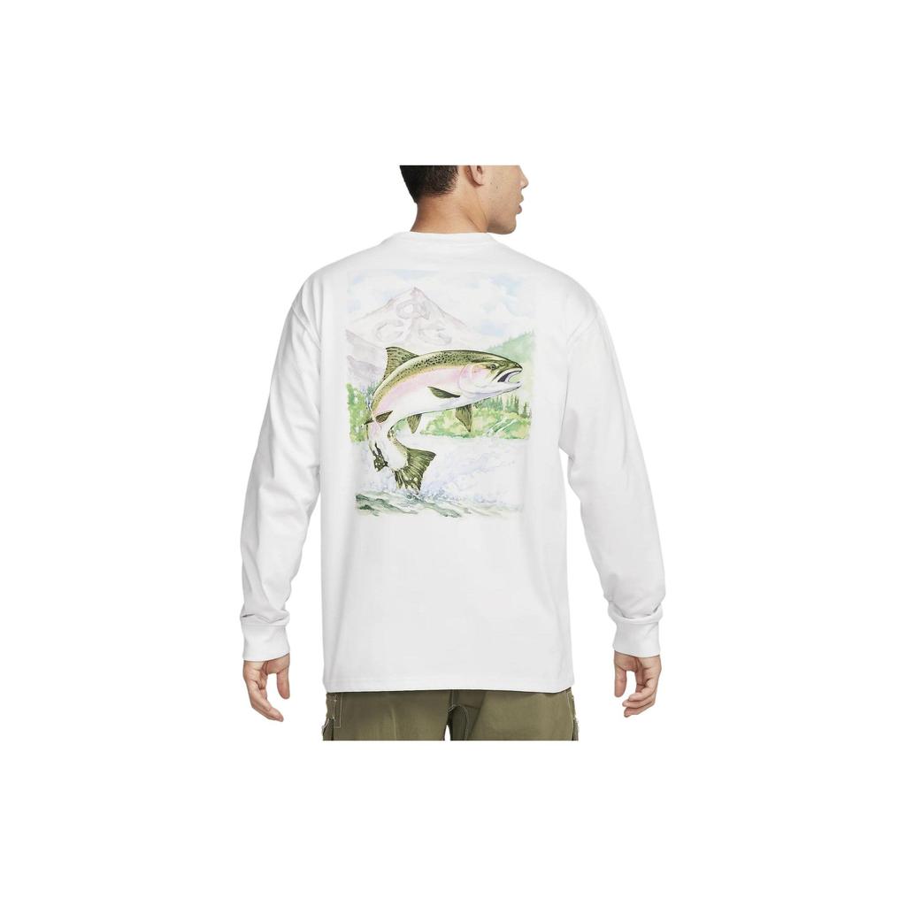 Nike ACG Kollektion Grafikdruck Rundhals Langarm T-Shirt Herren Oberteile Weiß FQ3728-121