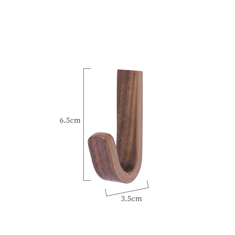 Home Minimalist Style, Black Walnut Wood, No Punching, Coat Hook, Hook, Adhesive Type, Personalized Hook, Bathroom Hook