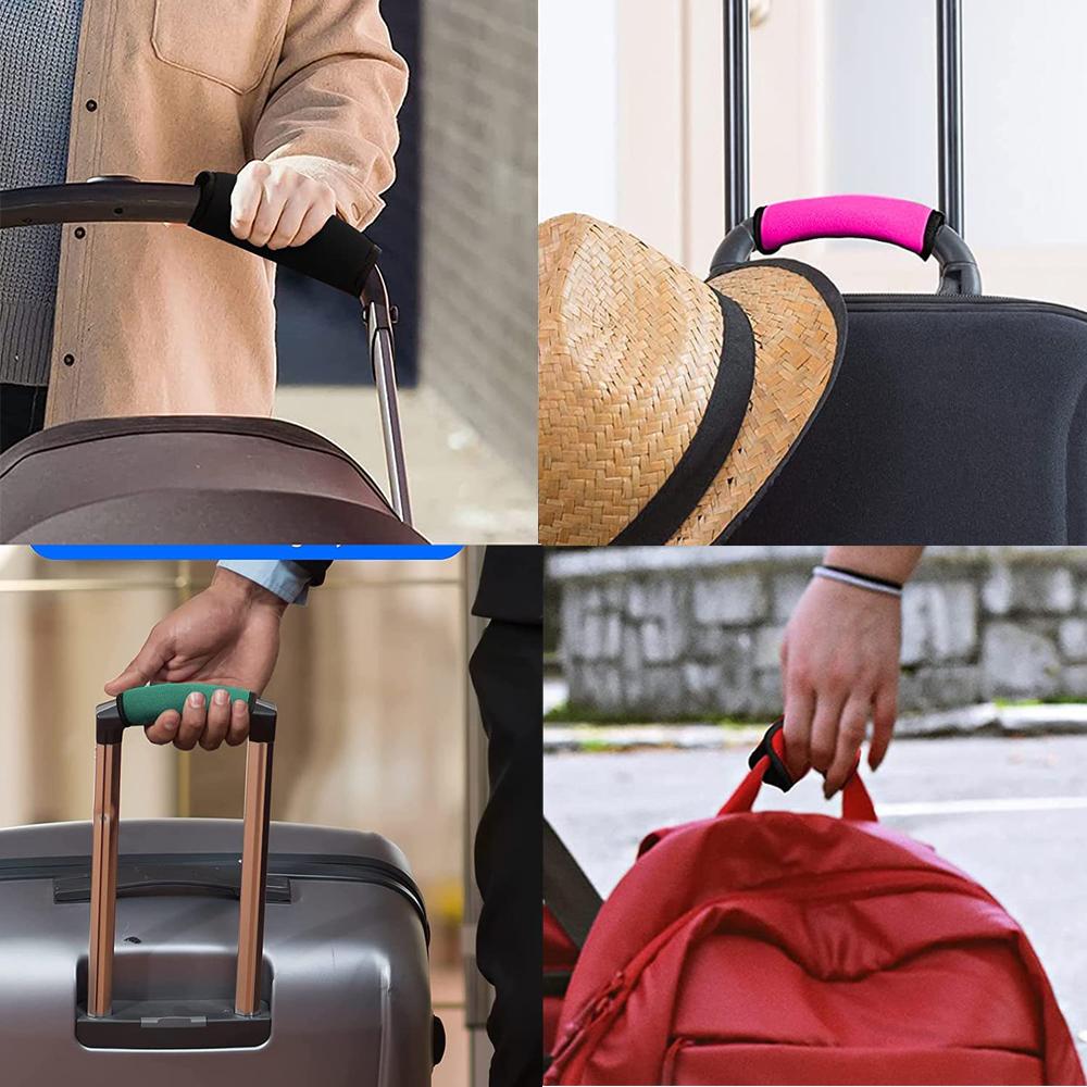 4x Neoprene Suitcase Handle Covers Luggage Identifier Soft Suitcase Handle Wraps