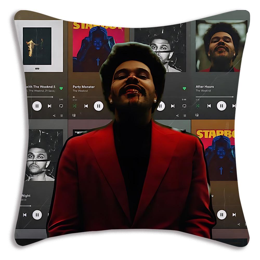 Rapper The W-WeekndS Pillow Covers Cartoon Sofa Decorative Home Double-sided Printing Short Plush Cute Cushion Cover