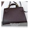 Large Capacity Lychee Pattern Kelly Bag - Versatile Fashion Handbag with Lock Buckle
