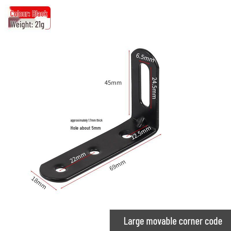 Регулируемый 90° L-образный кронштейн для полки для поддержки мебели и перегородок