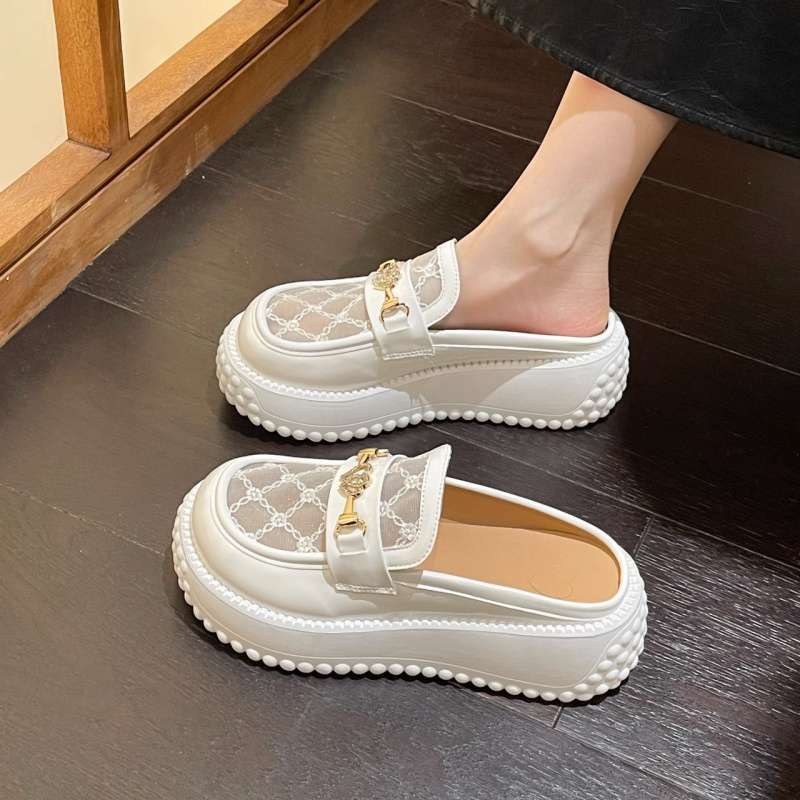 Baotou half slippers women's 2025 summer new popular versatile fashion outer wear popular Mueller shoes platform women's shoes