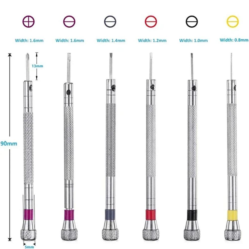 5pcs/set 0.8-1.6mm Steel Screwdriver for Watch Repairing Portable Watch Tools Band Removal with Mini Link Pins Watchmaker Tools